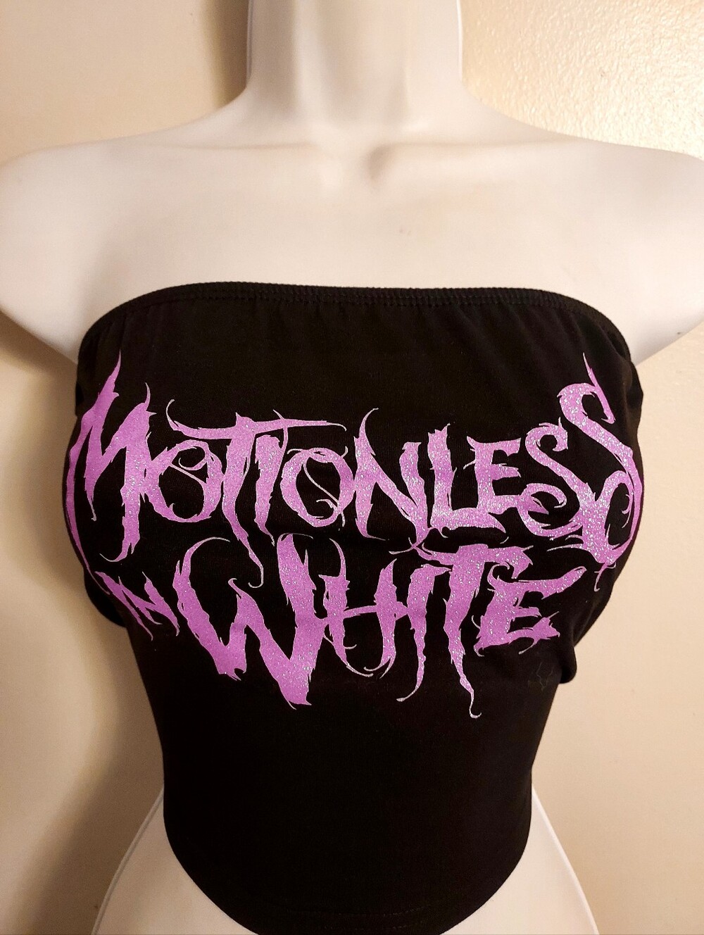 Motionless in white tube top purple glitter vinyl Motionless in white tank top - Picture 5 of 6